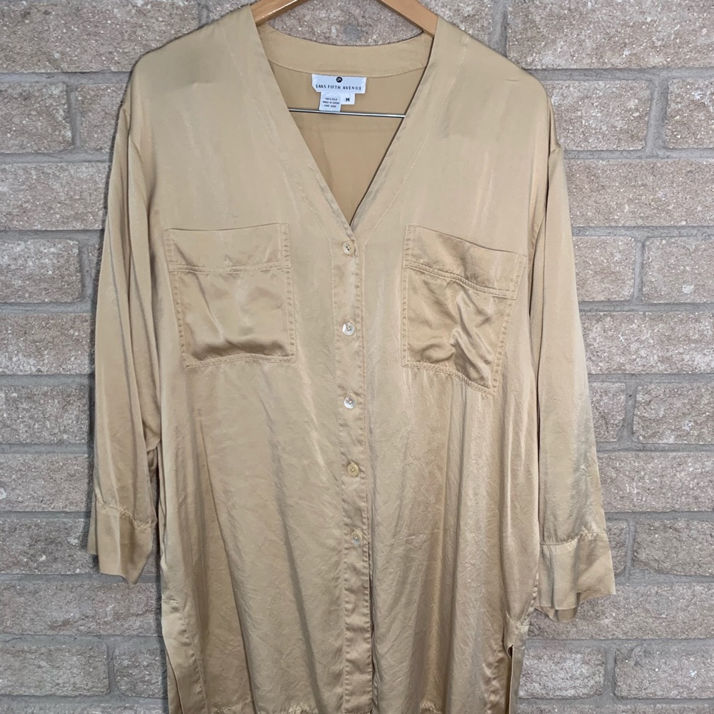 Saks Fifth Avenue Beige Silk Tunic